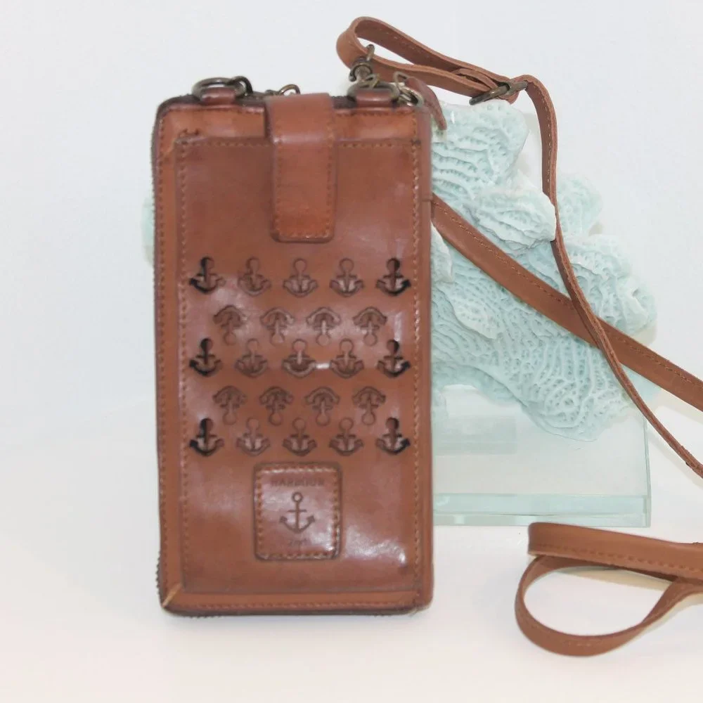 NEW Harbour 2nd Leather Crossbody Shoulder Messanger Bag Purse BROWN Cognac